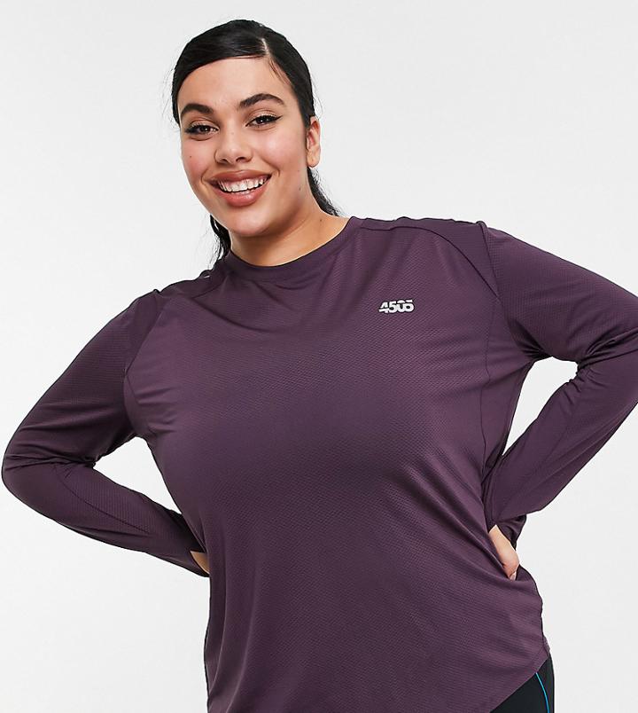 Asos 4505 Curve Icon Long Sleeve Run Top-purple