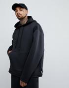 Asos Design Oversized Hoodie In Black Scuba - Black