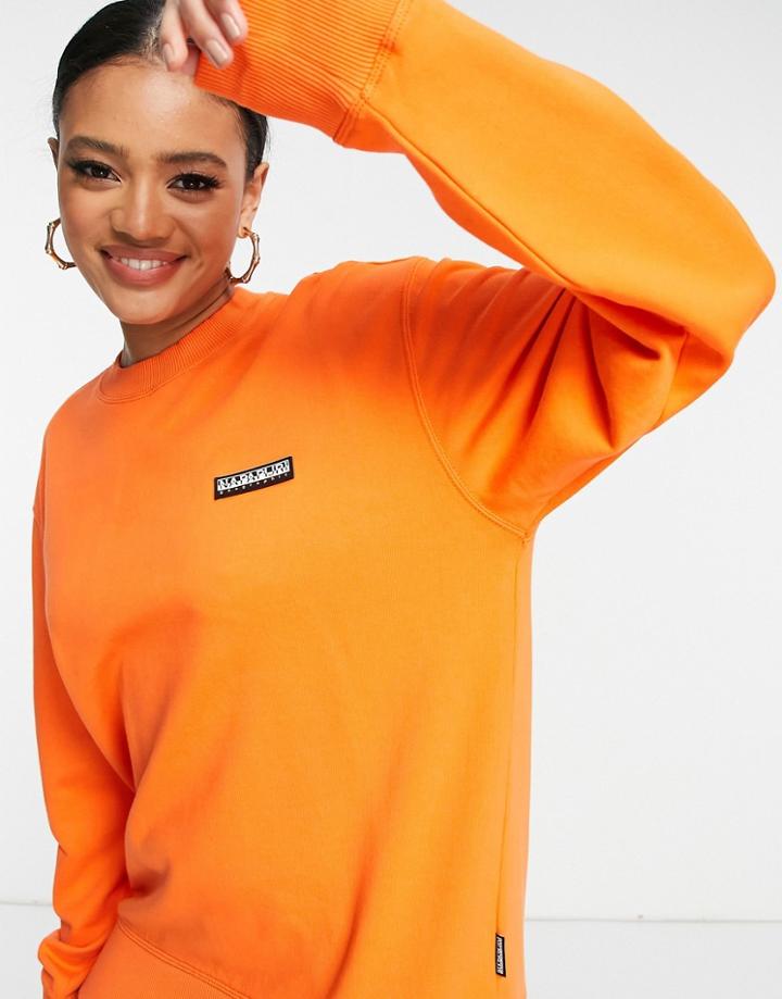 Napapijri Patch Sweatshirt In Orange