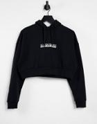 Napapijri Box Cropped Hoodie In Black