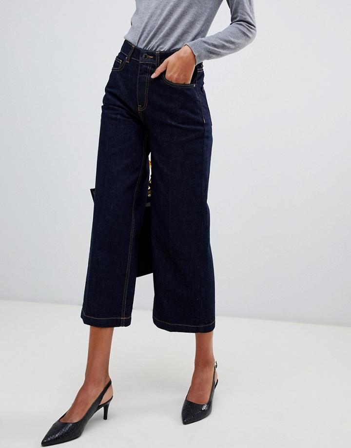 Mango Wide Leg Clean Wash Jean - Blue