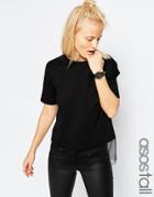 Asos Tall T-shirt With Sheer Panel - Black