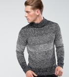 Only & Sons High Neck Knitted Sweater In Mixed Yarn - Gray