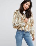 Urban Code Faux Fur Patchwork Coat - Multi