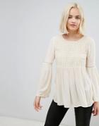 Only Lupina Wide Sleeved Blouse - Beige