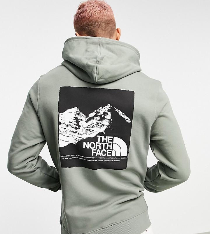The North Face Back Print Graphic Hoodie In Green Exclusive At Asos