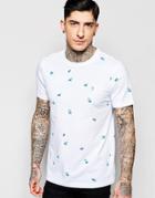 Farah T-shirt With Scattered Print In White - White