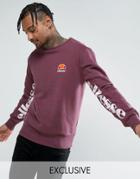 Ellesse Sweatshirt With Under Sleeve Print In Purple - Purple
