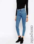 Asos Petite Ridley Skinny Jeans In Lily Pretty Mid Stonewash - Mid Stone Wash