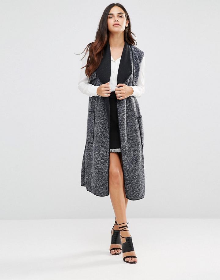 Tfnc Cut Sleeve Jacket - Gray