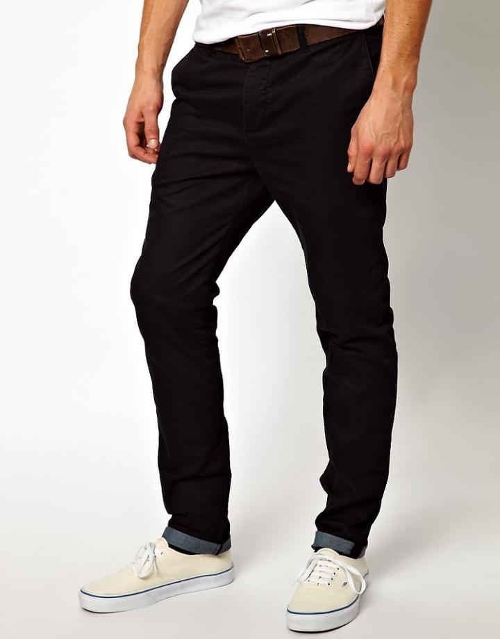 Asos Slim Chinos In Indigo - Blue
