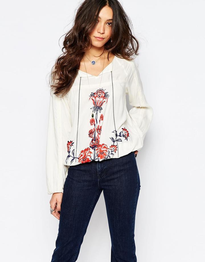 First & I Boho Top - White