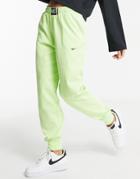 Nike Washed High Rise Sweatpants In Neon Green