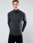 Celio Roll Neck Sweater In Gray - Gray