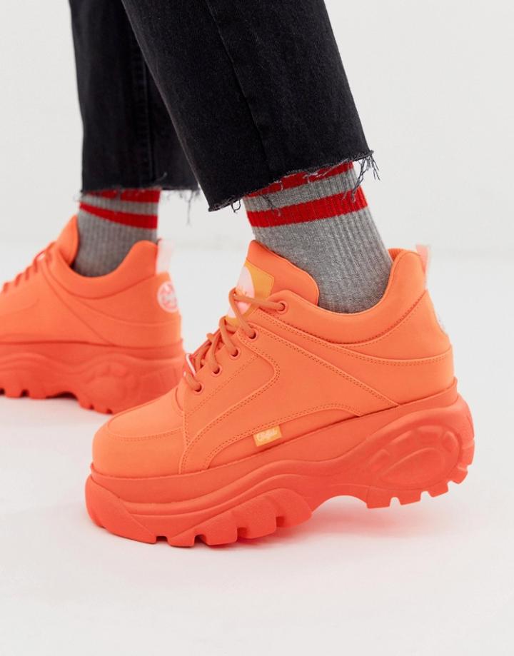 Buffalo Classic Chunky Sole Sneakers In Neon Orange - Orange