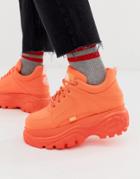 Buffalo Classic Chunky Sole Sneakers In Neon Orange - Orange