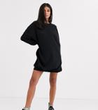 Asos Design Tall Oversize Mini Sweat Dress-black