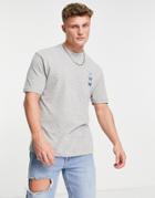 River Island T-shirt With Icon Embroidery In Gray-grey