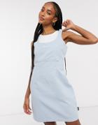 Kickers Relaxed Mini Pinafore Dress With Embroidered Logo-blues