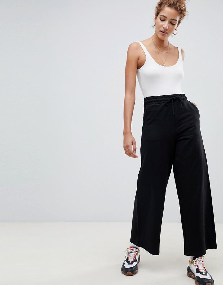 Asos Design Basic Wide Leg Sweatpants - Black