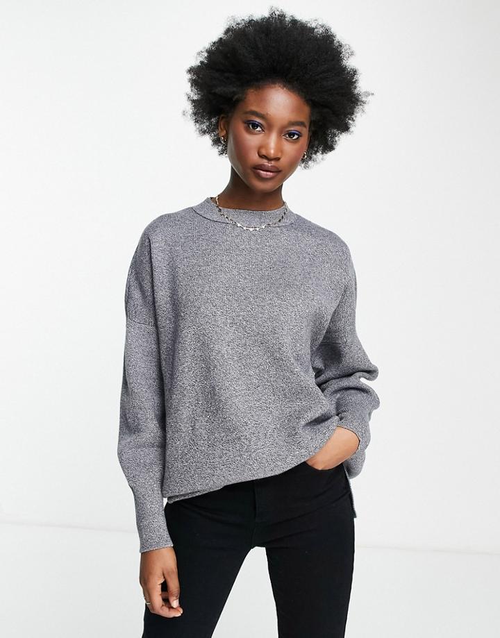 Abercrombie & Fitch V Neck Cricket Sweater In Gray