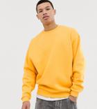Asos Design Tall Oversized Sweatshirt In Yellow - Yellow
