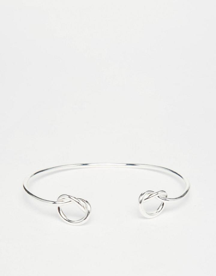 Asos Open Knot Cuff Bracelet - Silver