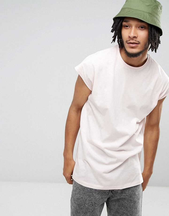 Asos Oversized Sleeveless T-shirt In Pink - Pink