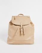 French Connection Zip Top Backpack In Stone-neutral