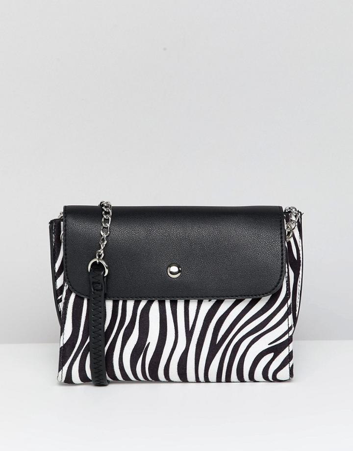 New Look Animal Print Cross Body Bag - Black