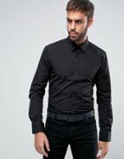 Hugo By Hugo Boss Elisha Stud Collar Shirt Slim Fit - Black