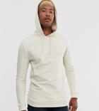 Asos Design Tall Long Line Hoodie In Beige