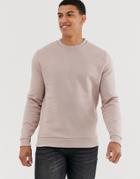 Asos Design Sweatshirt In Dusty Pink - Pink