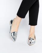 Asos Libra Tassle Detail Pointed Loafer - Silver