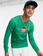 Gant Archive Shield Logo Sweatshirt In Lavish Green