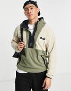 Columbia Backbowl Lite 1/2 Zip Fleece In Brown/green