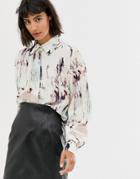 & Other Stories Marble Print Woven Shirt In Multi