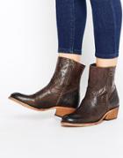 H By Hudson Riley Leather Calf Boots - Calf Brown