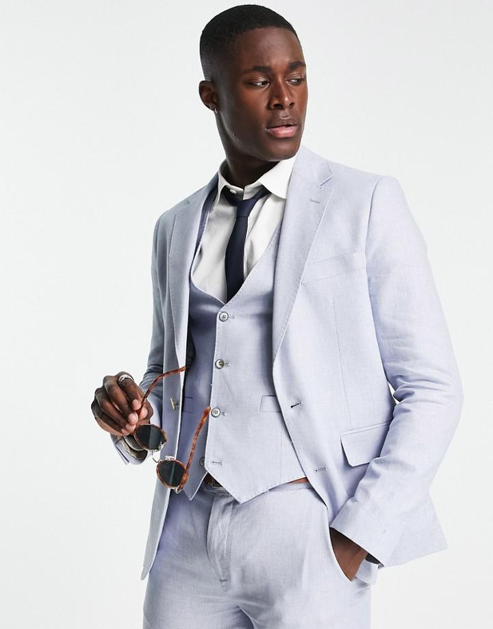 Gianni Feraud Slim Fit Suit Jacket In Light Blue