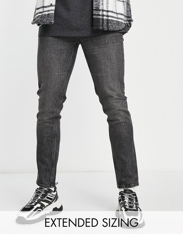 Asos Design Cone Mill Denim Skinny Fit American Classic Jeans In Washed Black