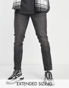 Asos Design Cone Mill Denim Skinny Fit American Classic Jeans In Washed Black