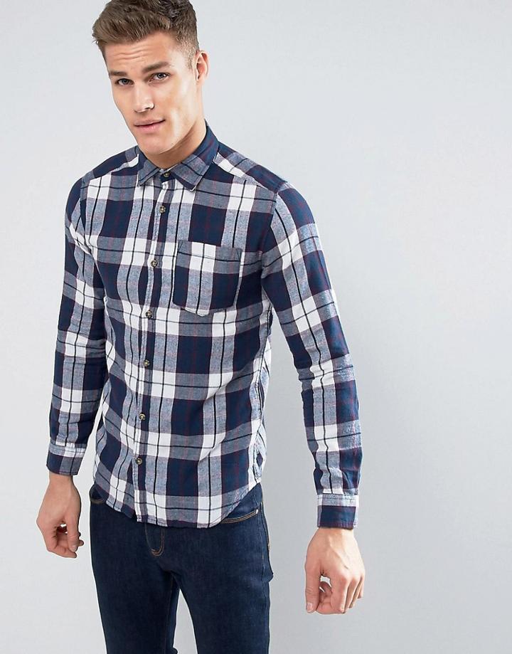 Jack & Jones Flannel Check Shirt - Navy