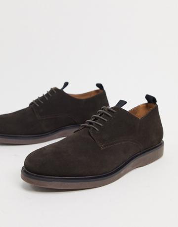 H By Hudson Barnstable Lace Up Shoes In Brown Suede