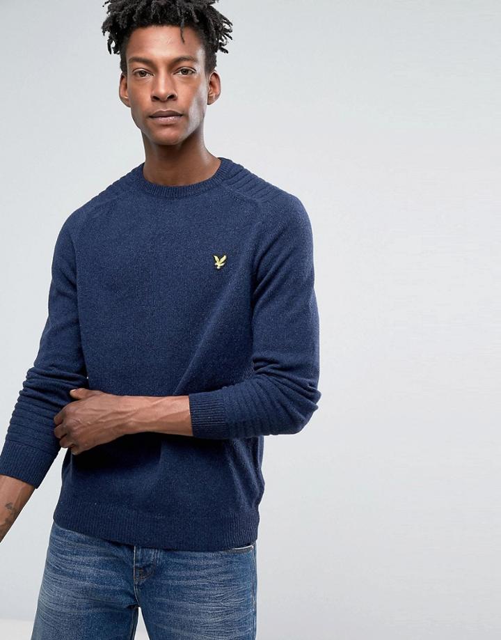 Lyle & Scott Crew Neck Links Detail Sweater - Navy