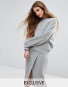 Rokoko Knitted High Neck Sweater Co-ord - Gray