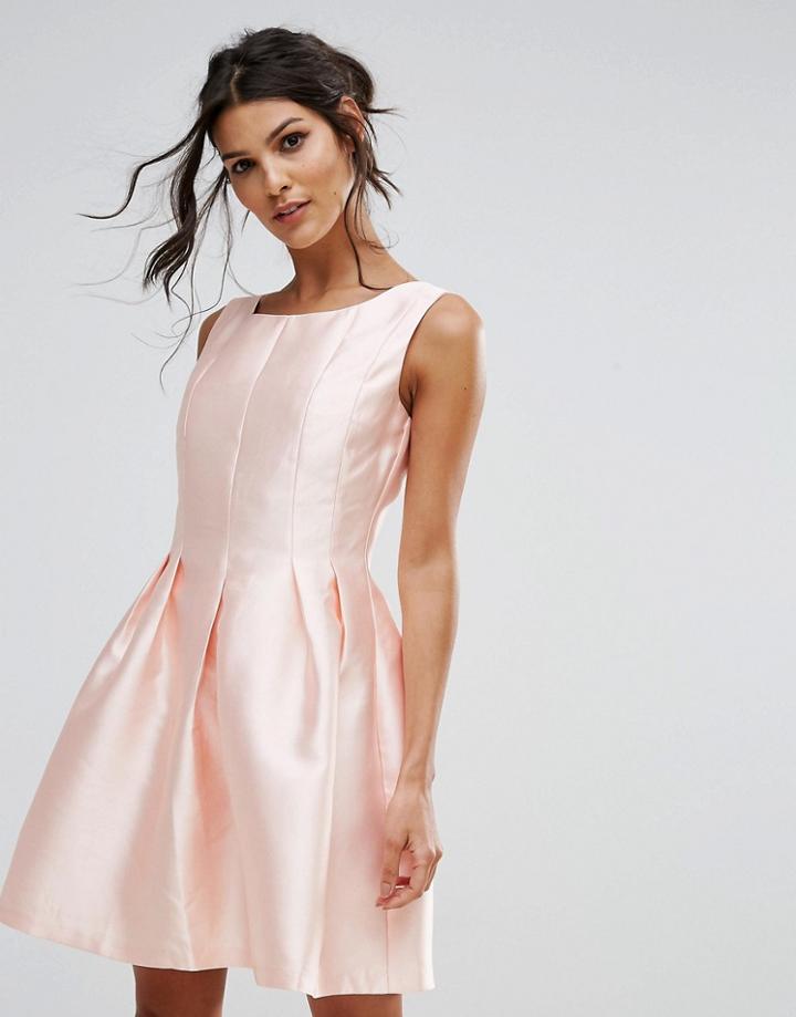 City Goddess Structured Skater Dress - Orange