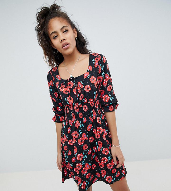 Influence Tall Square Neck Floral Skater Dress - Multi