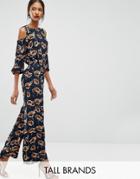Y.a.s Tall Lella Cold Shoulder Printed Jumpsuit - Multi