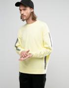 Asos Oversized Sweatshirt With Geo-tribal Pattern Taping - Yellow