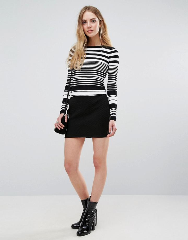 Unique 21 Textured Pencil Skirt - Black